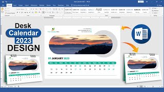 Printable Desk Calendar Design 2023 in Microsoft Office Word Hindi Tutorial [upl. by Ibob92]