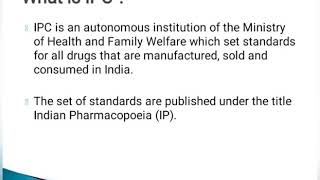 IPC INDIAN PHARMACOPOEIA COMMISSION [upl. by Busiek342]