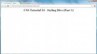 CSS Tutorial 14  Styling Divs Height Width Borders [upl. by Pancho]