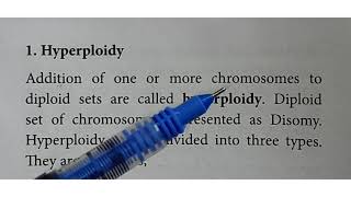 TYPES OF PLOIDY HYPERPLOIDY [upl. by Enohpets]