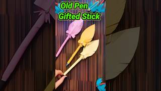 Old Pen 🖊️ to Gifted Stick Metamorphosis art cartoon craft shorts [upl. by Ennairak]