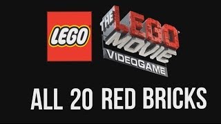 All 20 Red Bricks unlock guide  The LEGO Movie Videogame [upl. by Dimah]