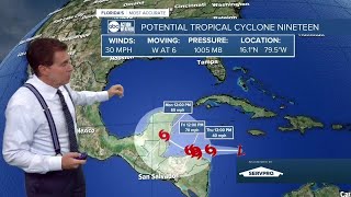 quotIt will be in Florida on the west coast next Wednesdayquot Denis Phillips talks about PTC 19 [upl. by Enyaj]