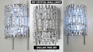 Dollar Tree DIY Crystal Wall Sconce Light  Glam Home Decor diychandelier [upl. by Till]