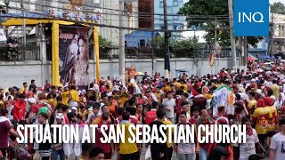 Situation at San Sebastian Church  Nazareno 2024 [upl. by Roter]