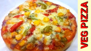 Veg Pizza Recipe  Instant Pizza Recipe  No Oven Veg Pizza Using Readymade Base  Cheese Pizza [upl. by Valli]