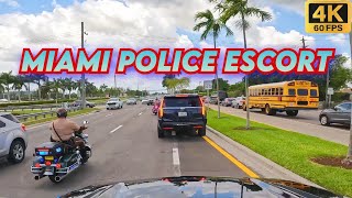 Incredible Miami Police Escort for Limo Service to F1 event 4K60fps [upl. by Ahselyt]