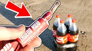 OBSERVA LO QUE SUCEDIO CUANDO EXPLOTE 4 BOTELLAS DE COCA COLA CON UN PETARDO [upl. by Panter]