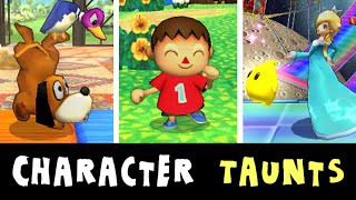 All Taunting Animations  Super Smash Bros 3DS [upl. by Ahtnamas]