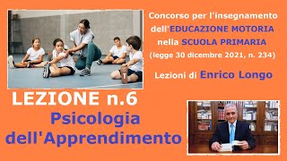 Psicologia dellApprendimento  LEZIONE n6 Concorso EDUCAZIONE MOTORIA [upl. by Pizor]