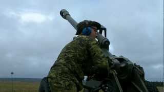 105mm howitzer firing [upl. by Arded]