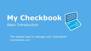 My Checkbook Basic Introduction [upl. by Bald]