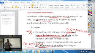 Lesson 7 Wordiness and Redundancy [upl. by Anialam261]