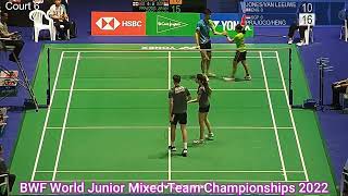 World Junior Team Championships 2022 Johann PRAJOGOXiao En HENG vs Samuel JONESEstelle VAN LEEUWEN [upl. by Myra853]