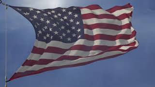 Waving flag and National Anthem of the United States of America [upl. by Ynamrej]