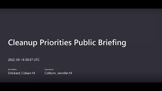 Hanford Site Cleanup Priorities Public Briefing 31522 [upl. by Verras107]