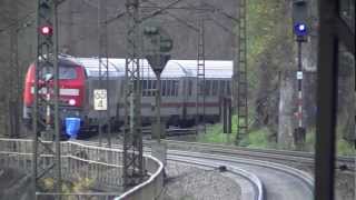 Geislinger Steige  BR218 mit IC bergauf und BR151 Schublok bergab [upl. by Annorah794]