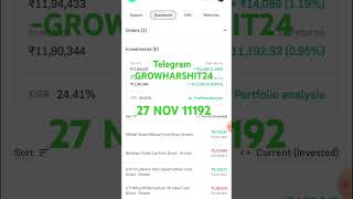 11192 PROFIT  27 NOVEMBER  MUTUAL FUNDS 2024 stockmarket investmentfunds nifty trading [upl. by Naitsirhk317]