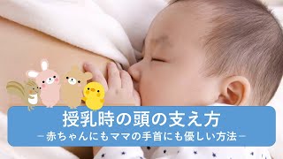 授乳のするときの赤ちゃんの頭の支え方【東京都助産師会】【新生児】【母乳】 [upl. by Meridel]