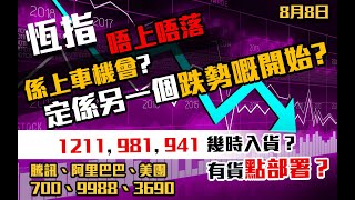 港股速報 恆指橫行悶局｜見底反彈｜定係另一個跌浪嘅開始｜1211比亞迪 ｜941中移動｜981中芯國際幾時入貨｜ 700騰訊｜9988阿里巴巴｜3690美｜恒生指數｜港股 ｜8月8日 [upl. by Tapes]