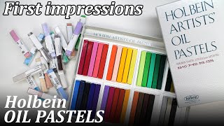 Trying out the HOLBEIN ARTISTS OIL PASTELS  First impressions [upl. by Ssepmet21]