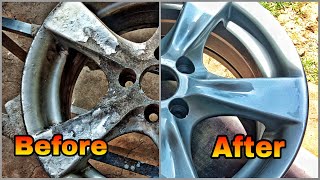 ඇලෝයි වීල් එකක් පේන්ට් කරගන්නා ආකාරය  how to paint alloy wheel sri lanka 🇱🇰 ShalithaAutoPainting [upl. by Llewxam464]