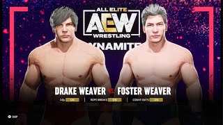 AEW Fight Forever Drake Weaver vs Foster Weaver [upl. by Bunni]