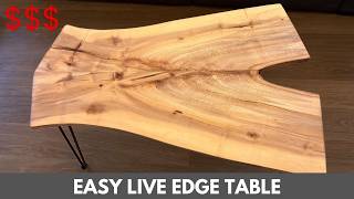 Making A Live Edge DIY Slab Table  Step By Step  Making Money Woodworking And Anyone Can Do It [upl. by Odab]