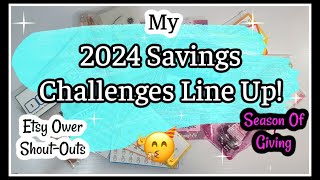 My 2024 Savings Challenge Line Up 🤑  Season Of Giving  Multiple Savings Challenges For All Budgets [upl. by Adnahc]