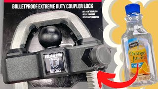 1572 8 Pound Trailer Lock Opened w TRASH Bulletproof Hitches [upl. by Ruffin]