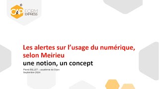 Les alertes de Meirieu sur l’usage des technologies éducatives en formation [upl. by Leahcimed]