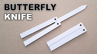 DIY  A4 KAĞITTAN KELEBEK BIÇAK NASIL YAPILIR   Butterfly Knife [upl. by Edveh5]