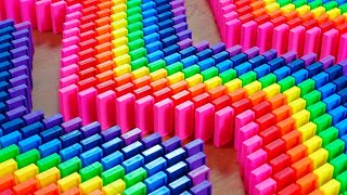 40000 RAINBOW Dominoes  A Satisfying Domino Screenlink [upl. by Nylecyoj482]