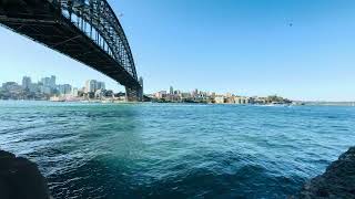 Boats Waves and People at Sydney Harbour Bridge  Ambient Relaxing Sounds [upl. by Seiber]