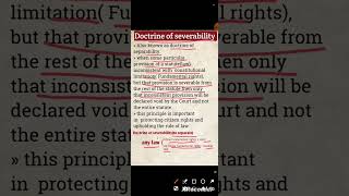 Doctrine of severabilityconstitutionallaw doctrines education shortsvideo [upl. by Ecirahs566]