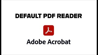 SMCHS  Setting Acrobat as default [upl. by Biebel]