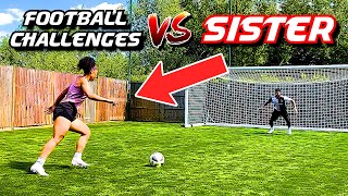 FOOTBALL CHALLENGES VS MY SISTER  Jeremy Lynch [upl. by Ayarahs951]