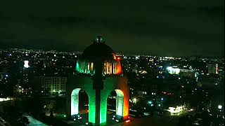 Luces en el cielo durante sismo vista Monumento a la rev sismo 80 y luces en el cielo 2017 sept 7 [upl. by Cadman]