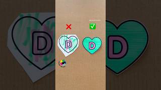 Perfect Heart amp D Cut 💚💗 Neat Painting amp Cutting Skills chanafavors diy art shorts crafts [upl. by Raychel]