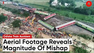 Aerial Footage Of Balasore Odisha Where The Train Accident Took Place Reveals Magnitude Of Mishap [upl. by Eeraj]