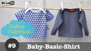 Baby Shirt mit amerikanischem Ausschnitt selber nähen  DIYNähTutorial [upl. by Eneluqcaj586]