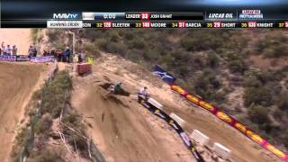 Glen Helen 450 Moto 1 Josh Grant vs Ken Roczen Final Lap [upl. by Ezechiel]