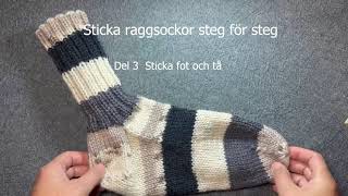 Sticka raggsockor del 3 Fot och tå [upl. by Jessamine]