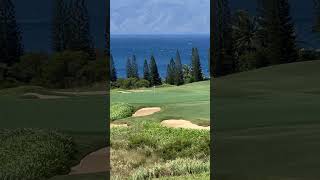 2nd shot on hole 18  Kapalua Plantation Course [upl. by Ahseyk657]