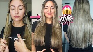 COMO CORTAR EL CABELLO RECTO TU MISMA TUTORIAL PASO A PASO PELO RECTO PROFESIONAL [upl. by Tandi]