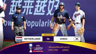 HIGHLIGHTS – Game 16 – Netherlands vs Korea – WBSC U23 Baseball World Cup 2024 [upl. by Dyl]