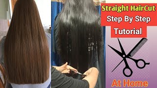 How To Cut Straight Hair At Home  Easy Straight Haircut At Home  New Straight Hair Cutting कटिंग [upl. by Aleka]