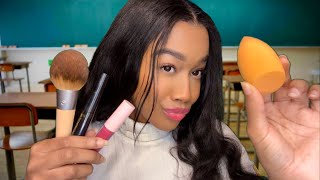 ASMR Girl With No Boundaries Does Your Makeup In Class She’s Lowkey Toxic 💄 Makeup Roleplay [upl. by Htiffirg]