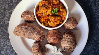 AMADUMBE OR TARO WITH CHICKEN SOUP AFRICANRECIPES [upl. by Anole]