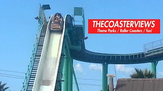 Loggers Revenge Flume Ride Front POV at Santa Cruz Beach Boardwalk California Coast [upl. by Traci]